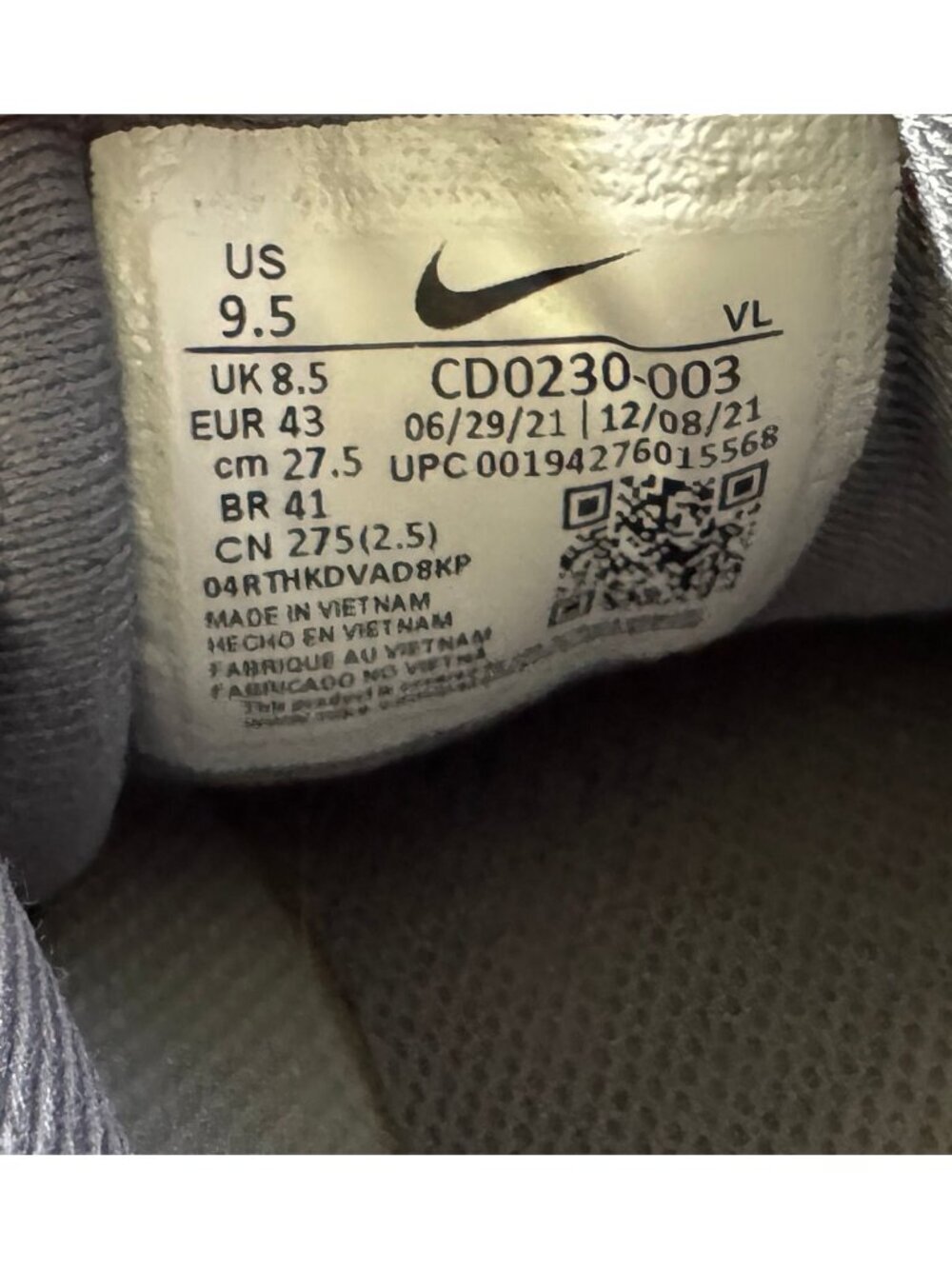 Nike Quest 3 Running Shoes CD0230-003 Light Smoke Grey Sneakers Men's 9.5 - Picture 11 of 11